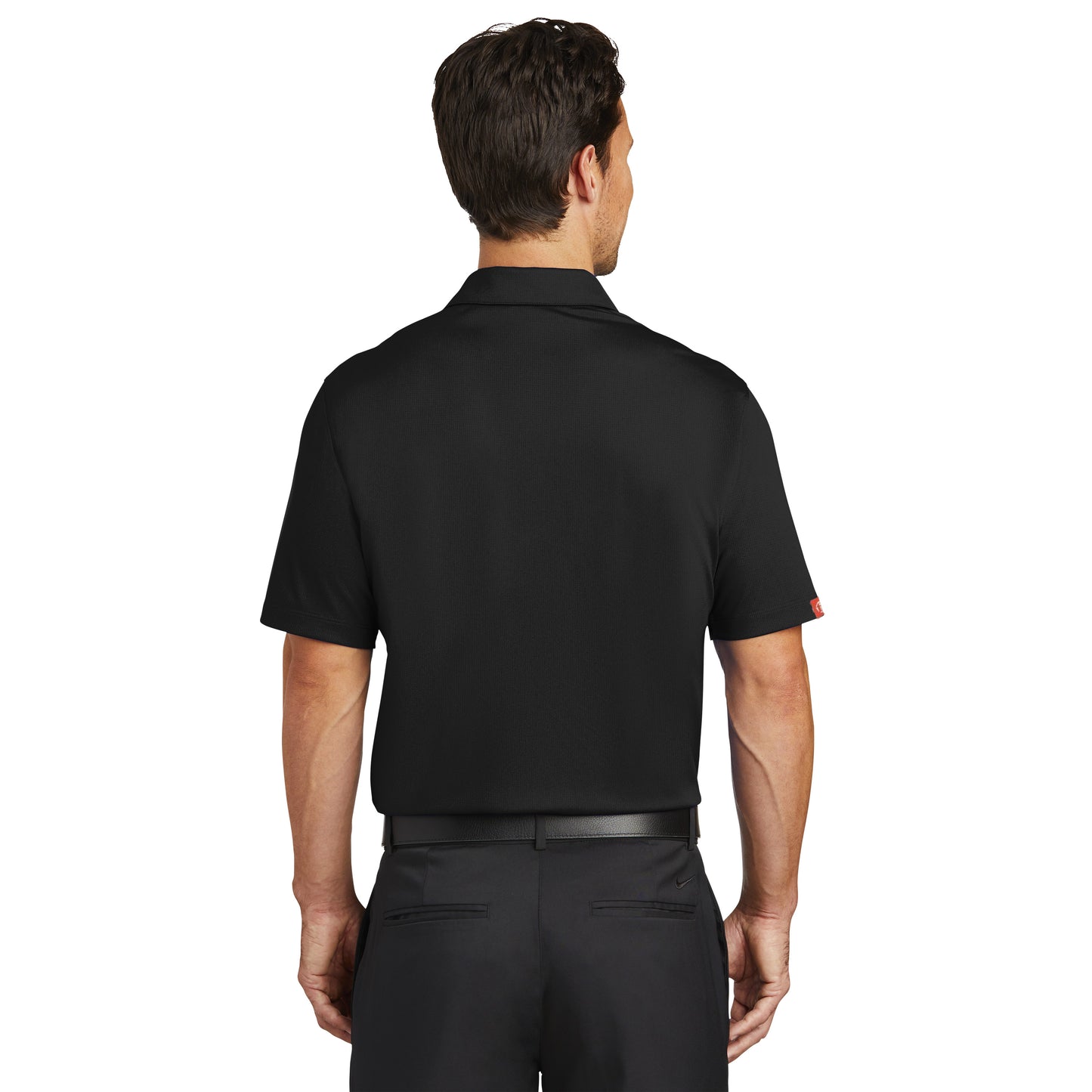 NIKE DRI-FIT VERTICAL MESH POLO - BLACK