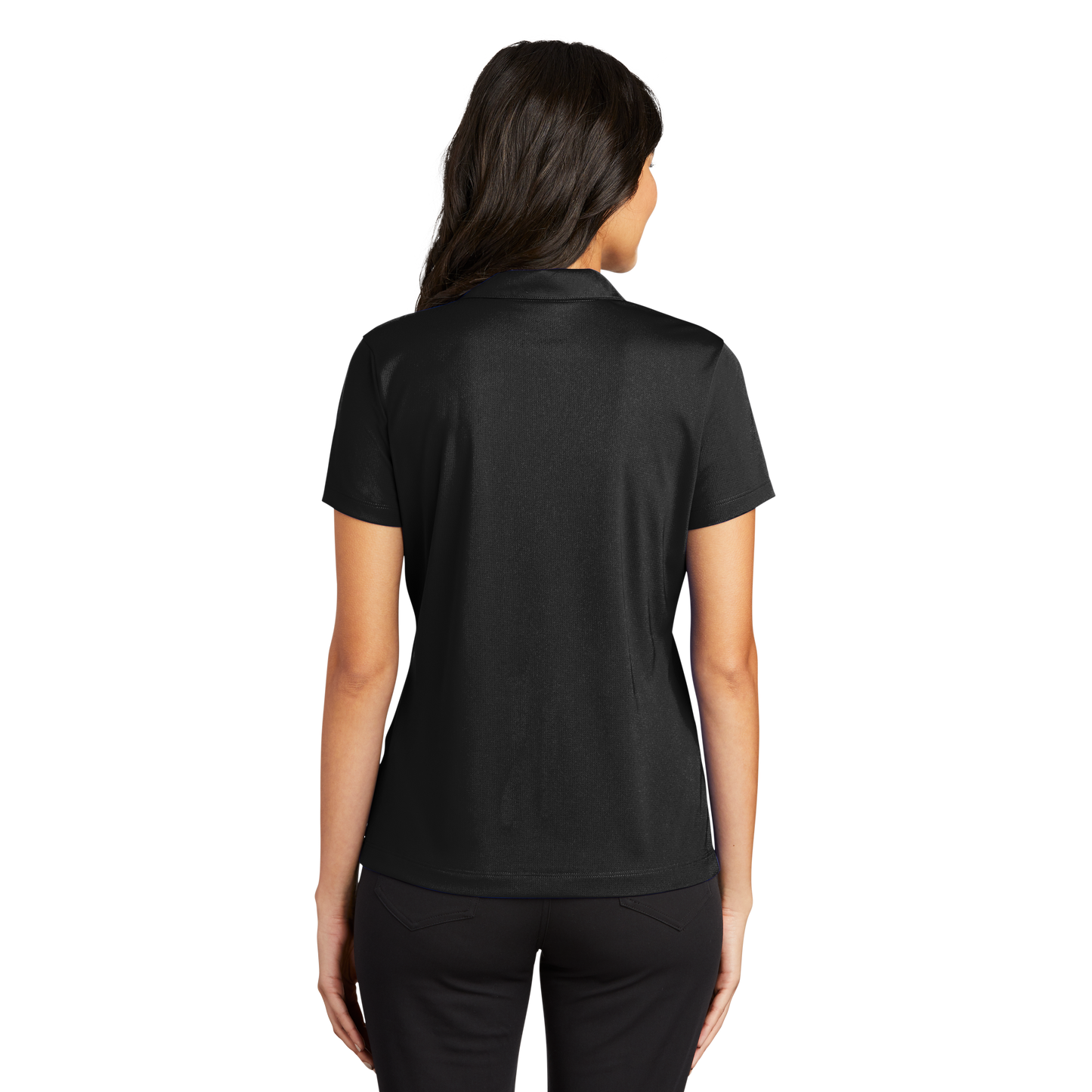 CONTOURED NIKE DRI-FIT VERTICAL MESH POLO - BLACK - BLACK LOGO