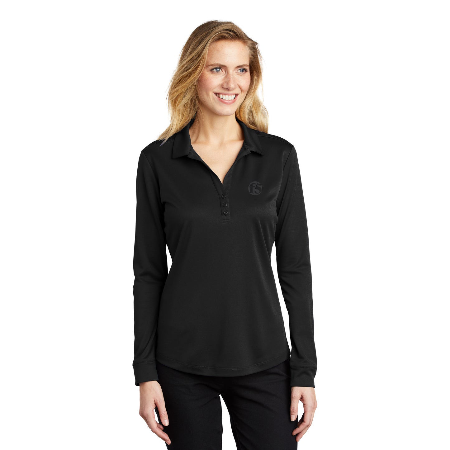 CONTOURED PORT AUTHORITY SILK TOUCH PERFORMANCE LONG SLEEVE POLO - While Supplies Last