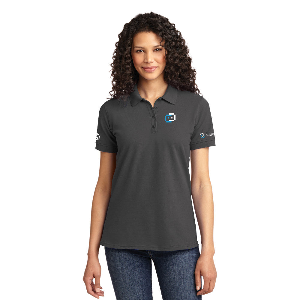 CONTOURED PORT & COMPANY CORE BLEND PIQUE POLO - DEV/CENTRAL - While Supplies Last